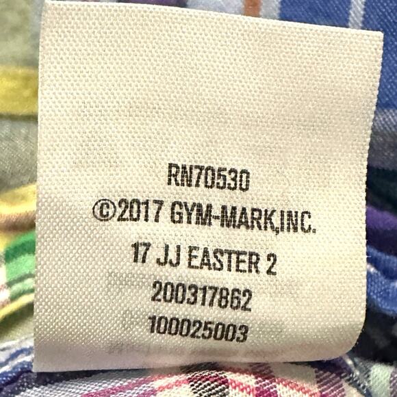 Janie and Jack Plaid Madras Button Up Shirt Baby Boys 6-12 Mos Multicolor Cotton - Picture 6 of 6